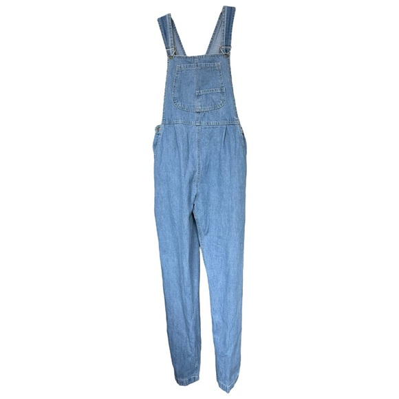 Vintage 90s Denim Jean Overalls Size XS Light Wash Jumpsuit Onesie - Picture 10 of 10